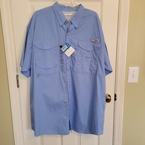 Columbia Men's PFG Bonehead Short Sleeve Vented Fishing Shirt Blue Size XL NWT